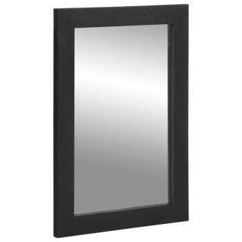 ARDEBO.de - Badspiegel Schwarz 50x70x2,5 cm Holzwerkstoff und Messing