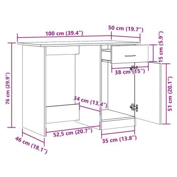 Schreibtisch Altholz-Optik 100x50x76 cm Holzwerkstoff