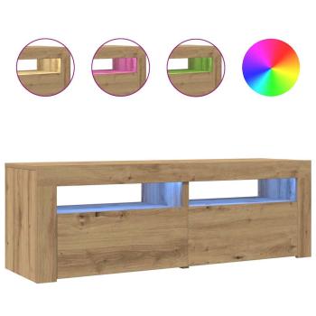 TV-Schrank mit LED Artisan-Eiche 120x35x40 cm Holzwerkstoff