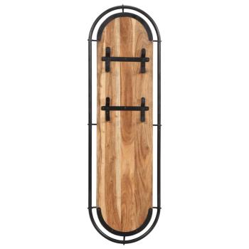 Wandgarderoben mit 4 Haken 2 Stk. Massivholz Akazie