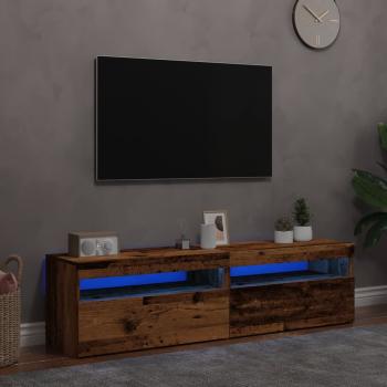 ARDEBO.de - TV-Schränke mit LED-Leuchten 2 Stk. Altholz-Optik Holzwerkstoff