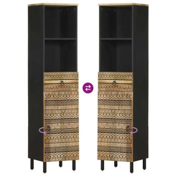 Badschrank 38x33,5x160 cm Massivholz Mango