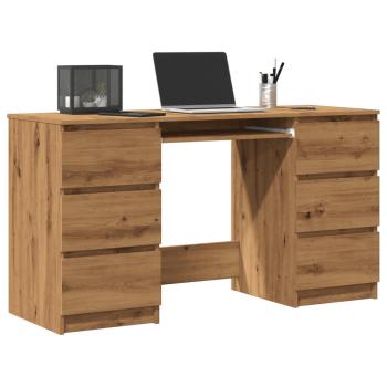 ARDEBO.de - Schreibtisch Artisan-Eiche 140x50x77 cm Holzwerkstoff