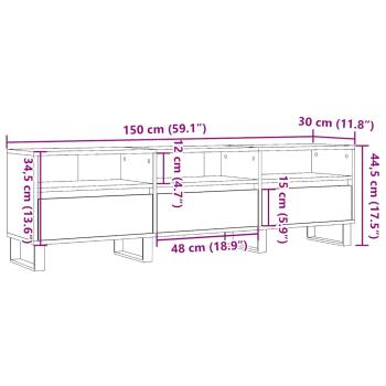 TV-Schrank Altholz-Optik 150x30x44,5 cm Holzwerkstoff