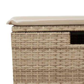 7-tlg. Garten-Sofagarnitur mit Kissen Beige Poly Rattan