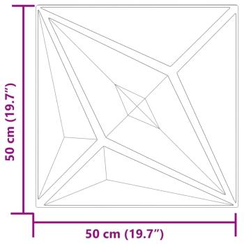 Wandpaneele 12 Stk. Schwarz 50x50 cm XPS 3 m² Stern