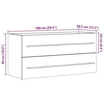 Waschbeckenunterschrank Sonoma-Eiche 100x38,5x48 cm