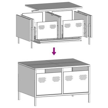 TV-Schrank Weiß 68x50x43,5 cm Kaltgewalzter Stahl