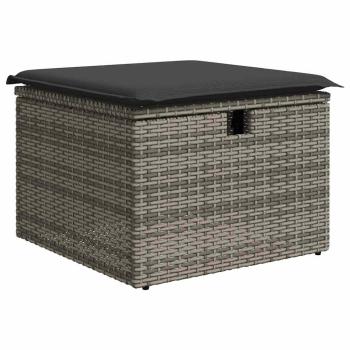 ARDEBO.de - 6-tlg. Garten-Sofagarnitur mit Kissen Grau Poly Rattan