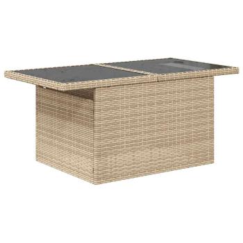ARDEBO.de - 6-tlg. Garten-Sofagarnitur mit Kissen Beige Poly Rattan
