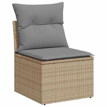 ARDEBO.de - 9-tlg. Garten-Sofagarnitur mit Kissen Beige Poly Rattan