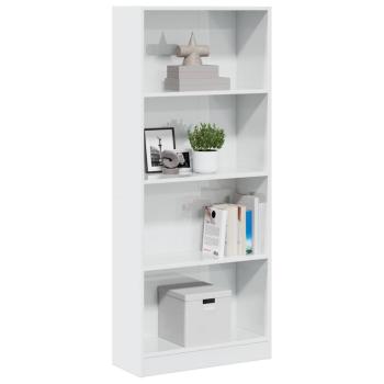 ARDEBO.de - Bücherregal Hochglanz-Weiß 60x24x143 cm Holzwerkstoff