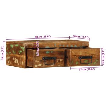 TV-Wandschrank 60x30x19 cm Altholz Massiv