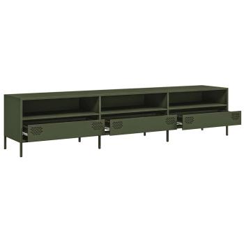 ARDEBO.de - TV-Schrank Olivgrün 202x39x43,5 cm Kaltgewalzter Stahl