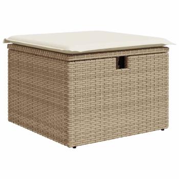 5-tlg. Garten-Sofagarnitur mit Kissen Beige Poly Rattan Akazie