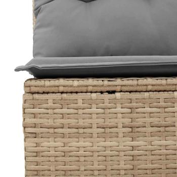 ARDEBO.de - 6-tlg. Garten-Sofagarnitur mit Kissen Beige Poly Rattan