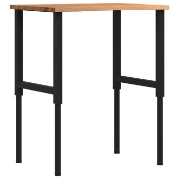 ARDEBO.de - Werkbank Hellbraun 80x60x(71,5-98) cm Massivholz Eiche