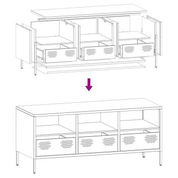 TV-Schrank Senfgelb 101,5x39x43,5 cm Kaltgewalzter Stahl