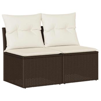 4-tlg. Garten-Sofagarnitur mit Kissen Braun Poly Rattan Akazie