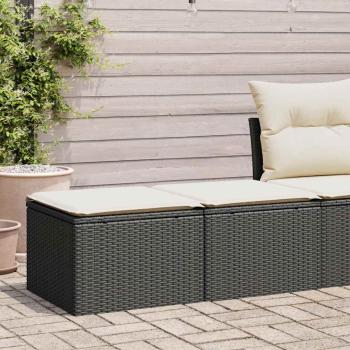 ARDEBO.de - 2-tlg. Garten-Sofagarnitur mit Kissen Schwarz Poly Rattan
