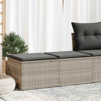 ARDEBO.de - 2-tlg. Garten-Sofagarnitur mit Kissen Hellgrau Poly Rattan