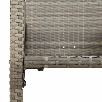 3-tlg. Gartenbar-Set ohne Kissen Grau Poly Rattan Akazie