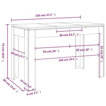 Esstisch Altholz-Optik 120x60x76 cm Holzwerkstoff
