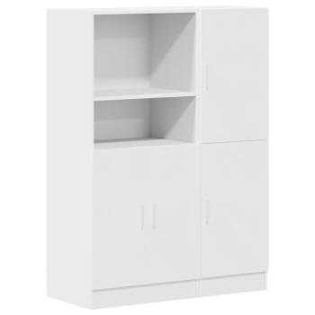 ARDEBO.de - 2-tlg. Küchenschrank-Set Weiß Holzwerkstoff