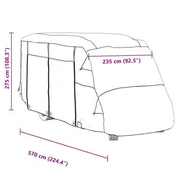 Schutzhülle für Wohnmobil Grau 570x235x275 cm Vliesstoff