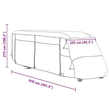 Schutzhülle für Wohnmobil Grau 970x235x275 cm Vliesstoff