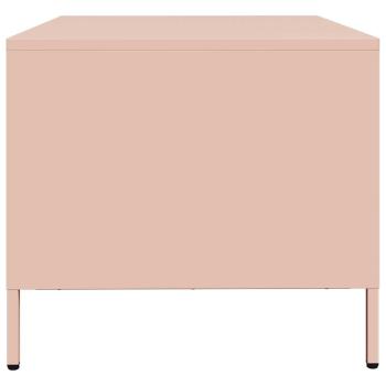 Couchtisch Rosa 101,5x50x43,5 cm Kaltgewalzter Stahl