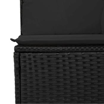 ARDEBO.de - 6-tlg. Garten-Sofagarnitur mit Kissen Schwarz Poly Rattan