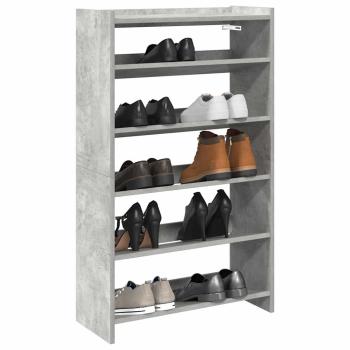 ARDEBO.de - Schuhregal Betongrau 60x25x100 cm Holzwerkstoff