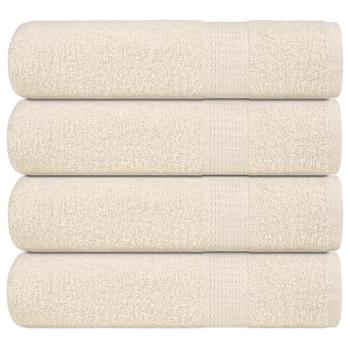 ARDEBO.de - Duschtücher 4 Stk. Creme 70x140 cm 360 g/m² 100% Baumwolle