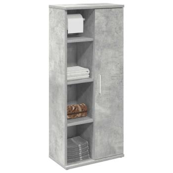 ARDEBO.de - Badezimmerschrank mit Rollenhalter Betongrau 39x22x90 cm