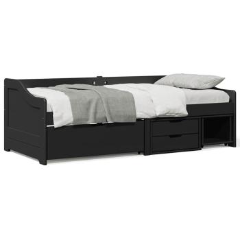 ARDEBO.de - Tagesbett mit 3 Schubladen ohne Matratze IRUN Schwarz 90x200cm