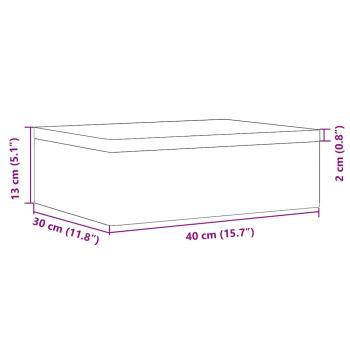 Holzkiste mit Deckel 40x30x13 cm Massivholz Kiefer