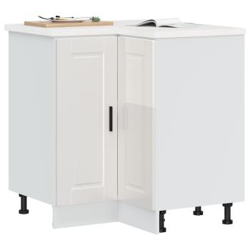 ARDEBO.de - Küchen-Eckunterschrank Porto Hochglanz-Weiß Holzwerkstoff