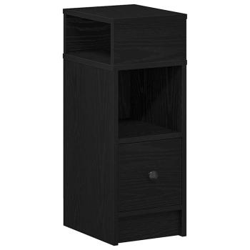ARDEBO.de - Nachttisch mit Schublade Schwarz 25x31x66 cm