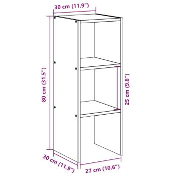Bücherregal Stapelbar Weiß 30x30x80 cm Holzwerkstoff
