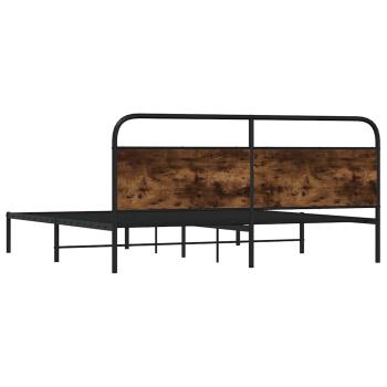 Metallbett ohne Matratze Räuchereiche 183x213 cm