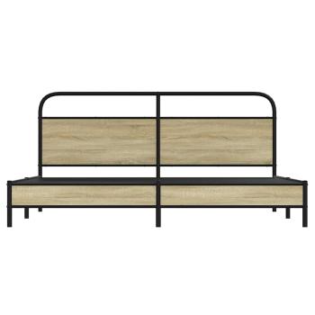 Metallbett ohne Matratze Sonoma-Eiche 180x200 cm