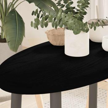 ARDEBO.de - Tischplatte Dunkelbraun 80x40x4 cm Massivholz Eiche Oval