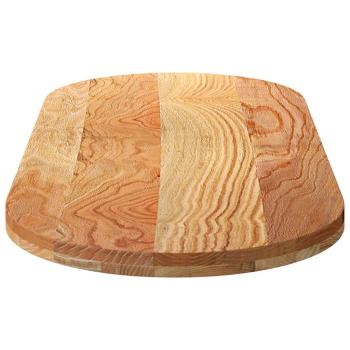 Tischplatte Hellbraun 140x60x4 cm Massivholz Eiche Oval