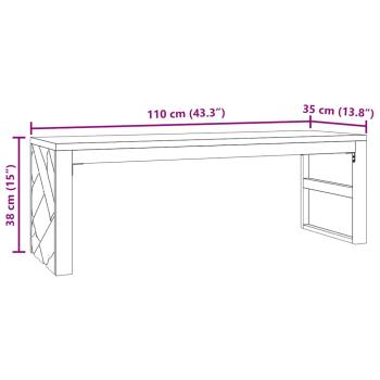 Couchtisch 110x35x38 cm Massivholz Teak