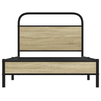 Bettgestell ohne Matratze 107x203 cm Sonoma-Eiche Holzwerkstoff