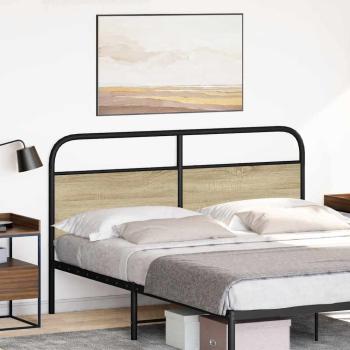 Kopfteil Sonoma-Eiche 160 cm Stahl und Holzwerkstoff