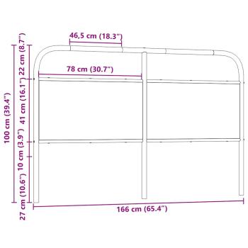 Kopfteil Sonoma-Eiche 160 cm Stahl und Holzwerkstoff
