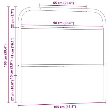 Kopfteil Sonoma-Eiche 100 cm Stahl und Holzwerkstoff