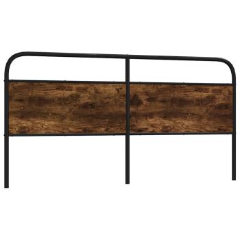 ARDEBO.de - Kopfteil Räuchereiche 180 cm Stahl und Holzwerkstoff